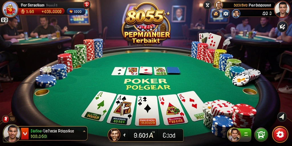 Tampilan gameplay Poker yang mendebarkan di 8055.