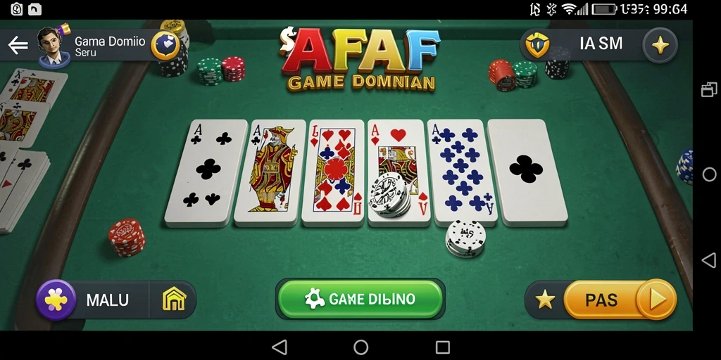 Tampilan seru gameplay Domino AFAF yang menantang.