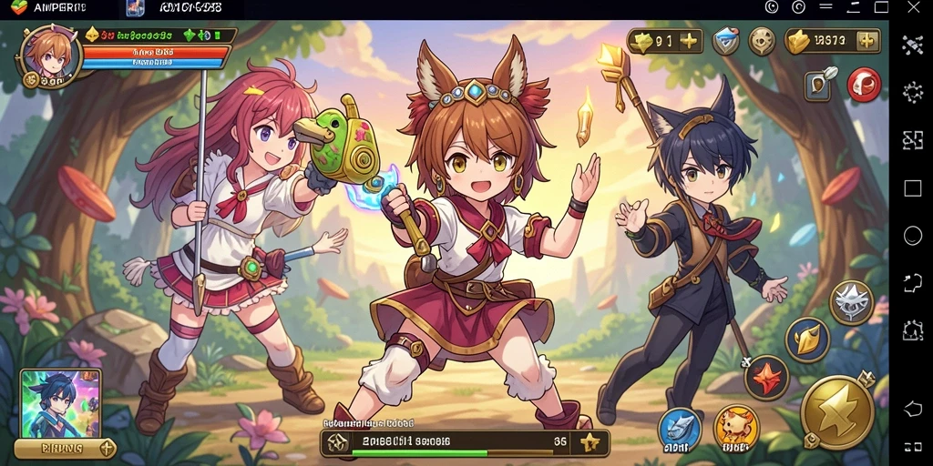 Tampilan gameplay AMPER88 dengan karakter anime yang memukau.
