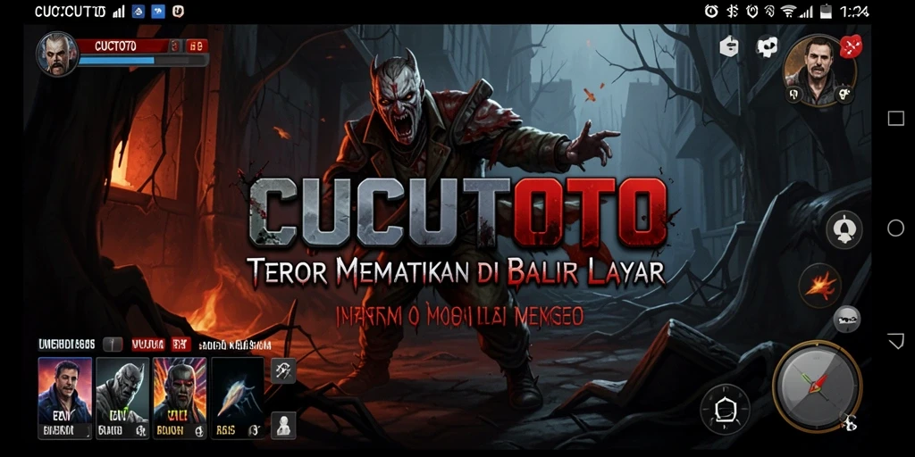 Gameplay CUCUTOTO yang menampilkan suasana horor mencekam.