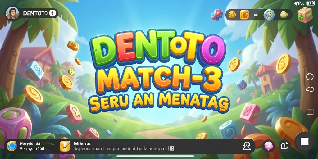 Tampilkan gameplay seru DENTOTO dengan tantangan Match-3.