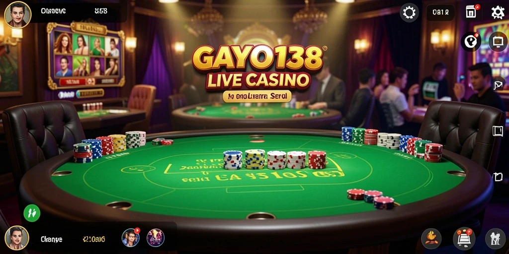 Screenshot GAYO138 menampilkan suasana Live Casino yang mendebarkan.