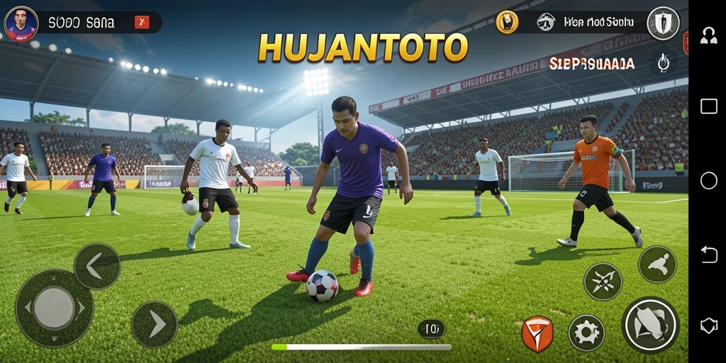 Tampilan menarik dari gameplay HUJANTOTO yang menggambarkan aksi sepak bola.
