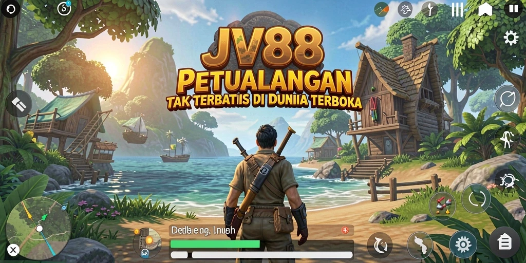 Tangkapan layar utama game JV88 menampilkan aksi seru dalam dunia terbuka.