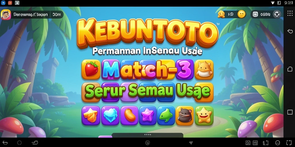 Tampilan gameplay KEBUNTOTO yang penuh warna dan menantang.