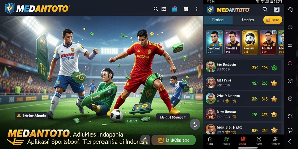 Tampilan utama gameplay MEDANTOTO yang menunjukkan taruhan olahraga yang interaktif.