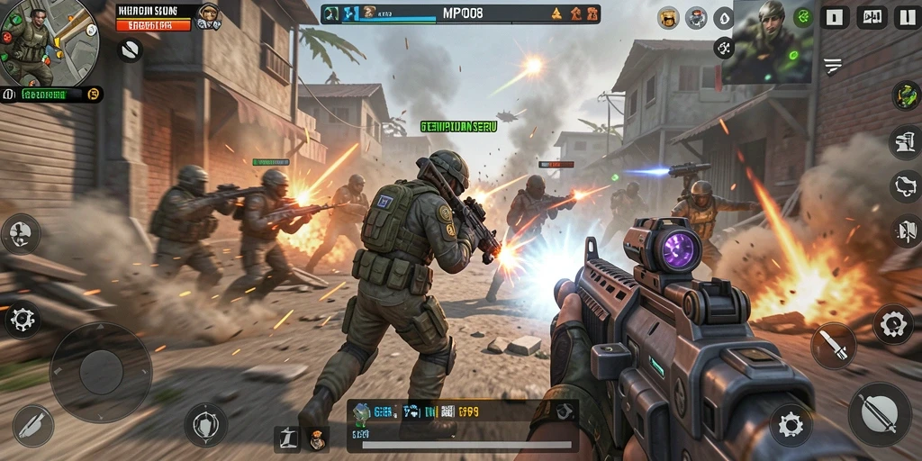Screenshot MPO08 menampilkan aksi seru dalam gameplay TPS yang menegangkan.