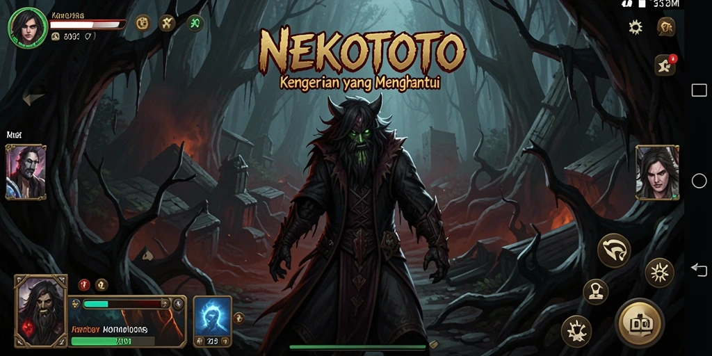 Tampilan gameplay <strong>NEKOTOTO</strong> yang menegangkan dan mencekam.