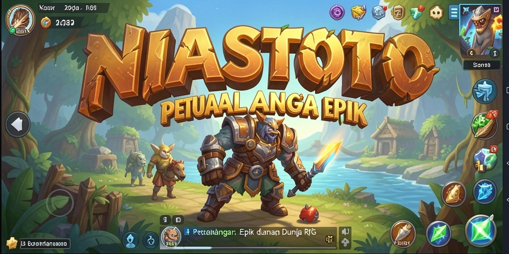 Screenshot gameplay NIASTOTO dengan pertarungan karakter dan grafis menawan.