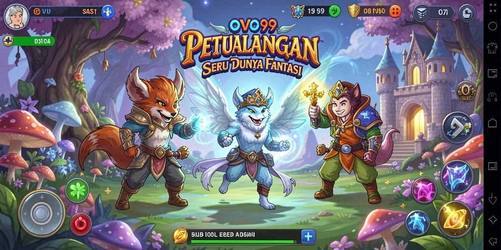 Tampilan gameplay OVO99 yang menakjubkan di dunia petualangan.