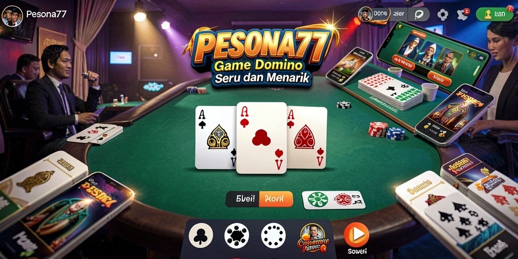 Screenshot PESONA77 menampilkan gameplay Domino yang seru dan interaktif.