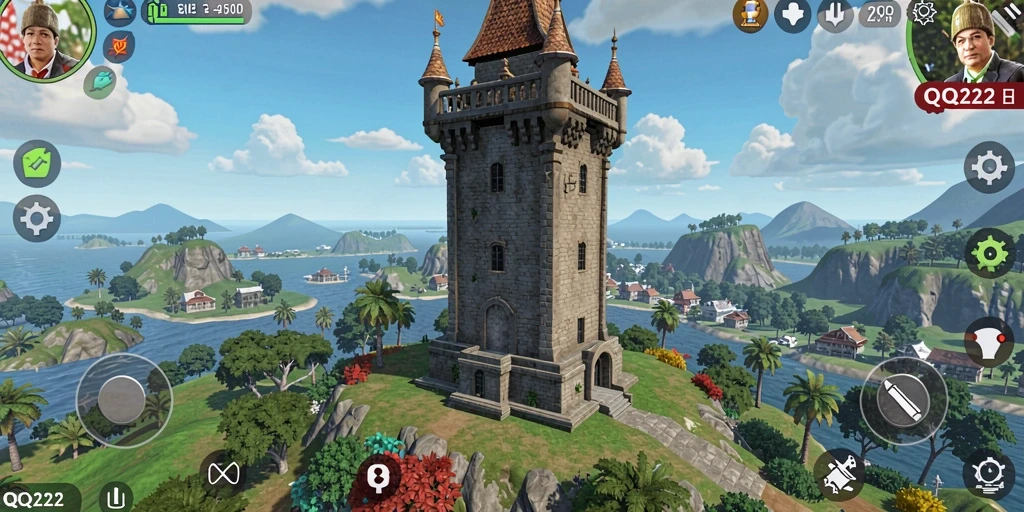 Tampilan gameplay QQ222 dengan strategi Tower Defense yang seru.