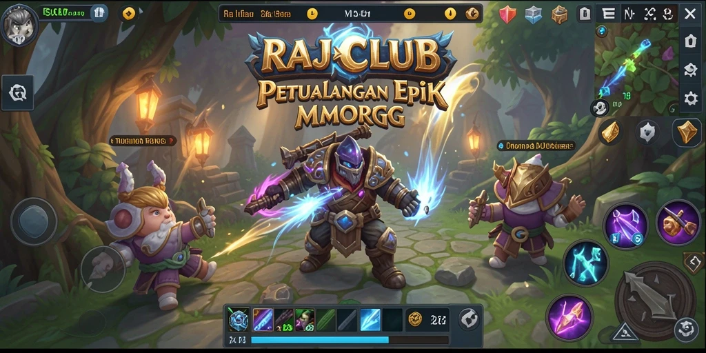 Tangkapan layar gameplay RAJACLUB yang menunjukkan aksi pertarungan epik.