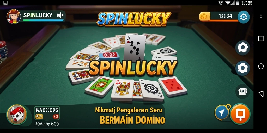 Tampilan gameplay seru SPINLUCKY dalam permainan Domino.
