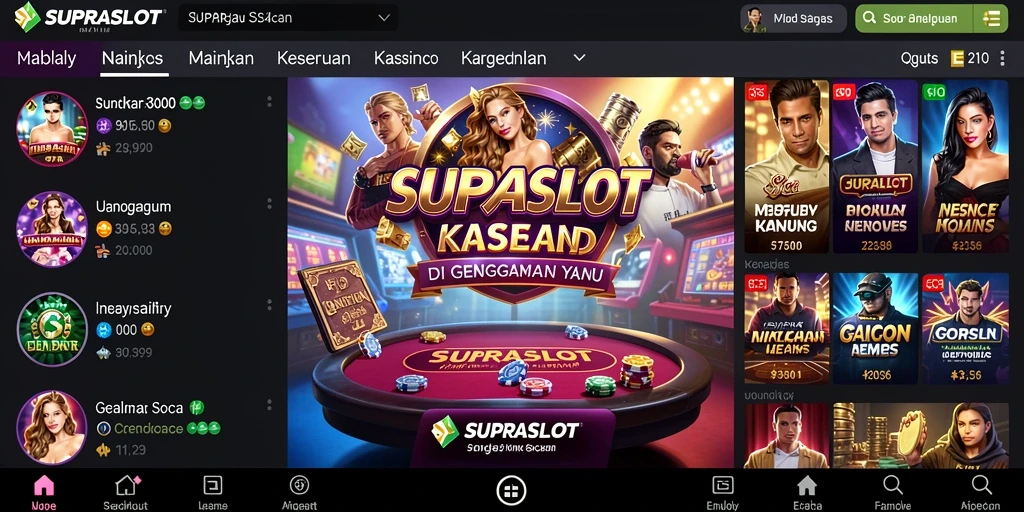 Tampilan gameplay menarik dari SUPRASLOT di lingkungan kasino.