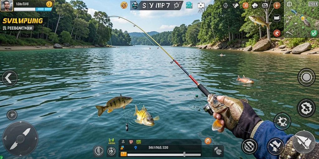 Tampilan gameplay SVIP7 yang penuh aksi memancing.