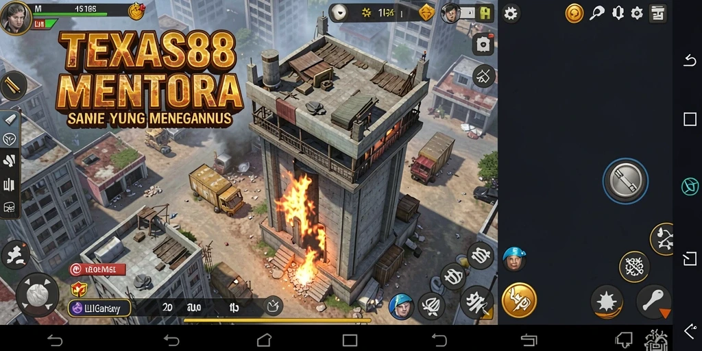 Screenshot gameplay menampilkan pertempuran seru dalam TEXAS88.