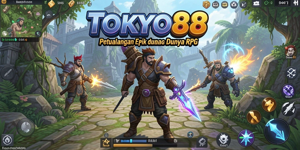 Tampilan gameplay TOKYO88 menunjukkan aksi seru dalam pertempuran RPG.