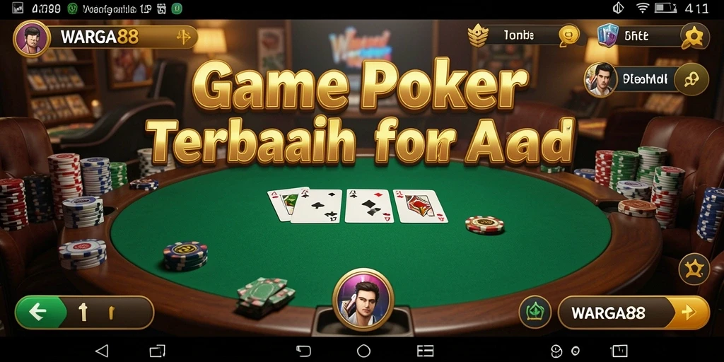 Tampilan visual yang mendebarkan dari permainan Poker di WARGA88.